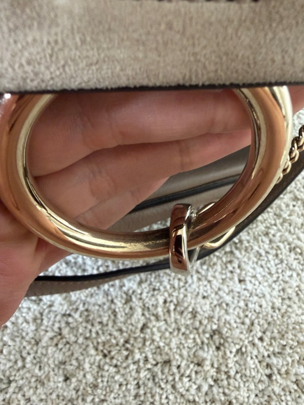 Chloé Taupe Leather & Suede backpack with Gold Hardware - Picture 4 of 10